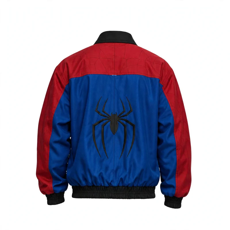 Back view of Side A, with blue panel and black spider emblem