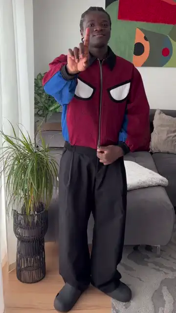 The same jacket turning from one wearable side to the other